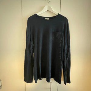 Reiss - Classic Long Sleeve Pocket T-shirt - Navy - Large